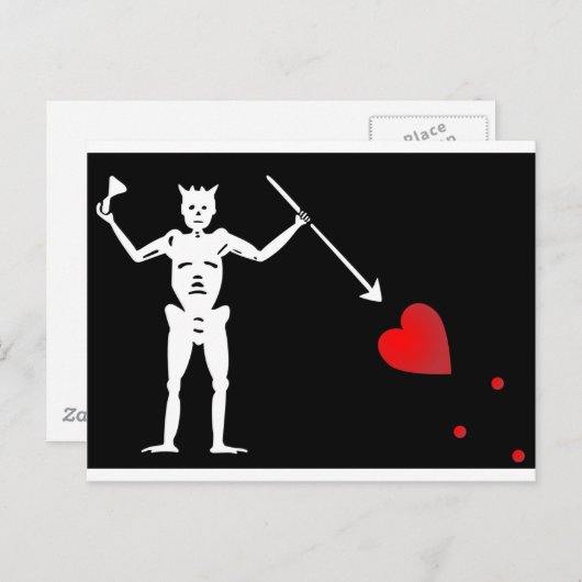 Carte Postale Drapeau BlackBeards (Edward Teach) (Devant / Derrière)