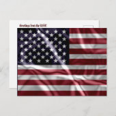 Carte Postale Drapeau bleu américain bleu étoilé (Devant / Derrière)