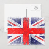 Carte Postale drapeau bleu et rouge d'Angleterre (Devant / Derrière)