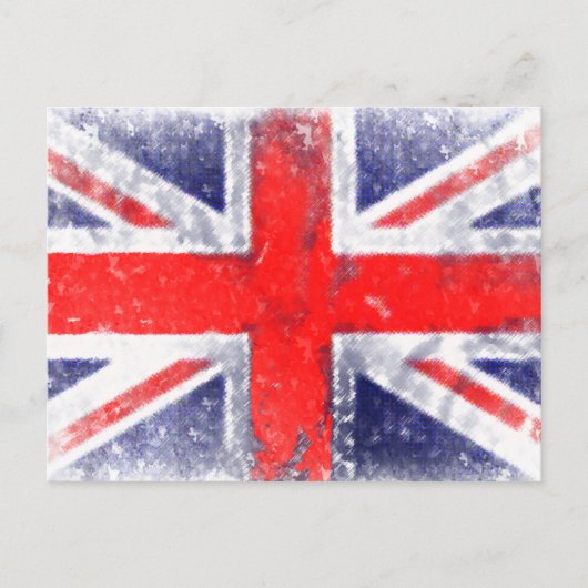 Carte Postale drapeau bleu et rouge d'Angleterre (Devant)