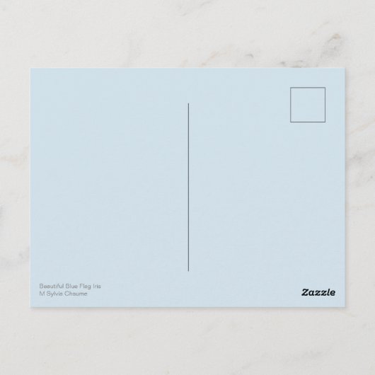 Carte Postale Drapeau bleu Iris Fleur de Lys France Canada Québe (Dos)