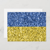 Carte Postale Drapeau bleu jaune Ukraine parties scintillant fau (Devant / Derrière)