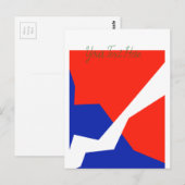 Carte Postale Drapeau Bleu Rouge Blanc Couleurs (Devant / Derrière)