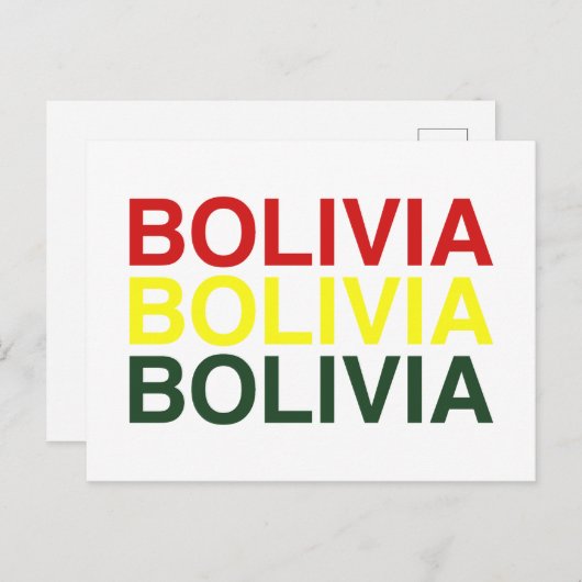 Carte Postale Drapeau BOLIVIA (Devant / Derrière)