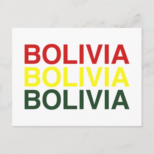 Carte Postale Drapeau BOLIVIA (Devant)