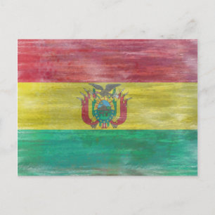 Carte Postale Drapeau bolivien en détresse