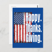 Carte Postale Drapeau bon thanksgiving américain (Devant / Derrière)
