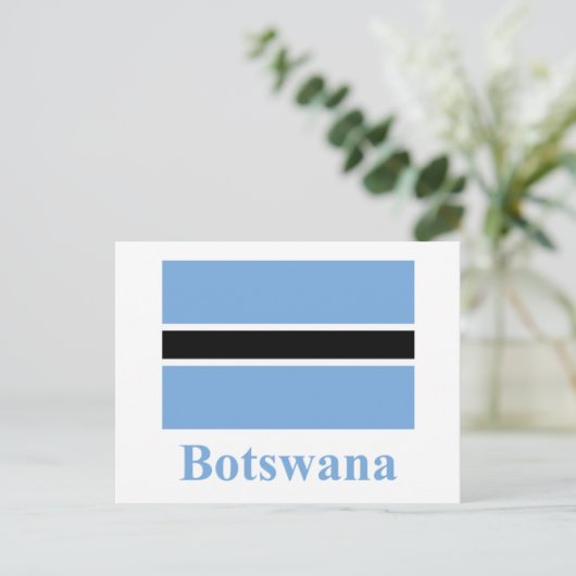 Carte Postale Drapeau botswanais avec nom (Debout devant)