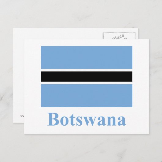 Carte Postale Drapeau botswanais avec nom (Devant / Derrière)