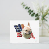 Carte Postale Drapeau Bouledogue Français (Debout devant)