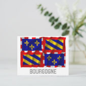 Carte Postale Drapeau bourgogne avec nom (Debout devant)