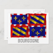 Carte Postale Drapeau bourgogne avec nom (Devant / Derrière)