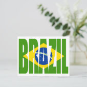 Carte Postale Drapeau BRÉSIL (Debout devant)