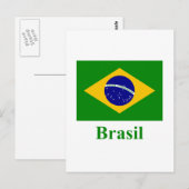 Carte Postale Drapeau brésilien avec nom en portugais (Devant / Derrière)