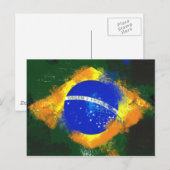 Carte Postale drapeau brésilien BR Brasil (Devant / Derrière)