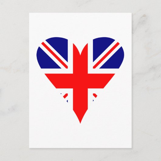 Carte Postale Drapeau britannique Cœur Funky (Devant)