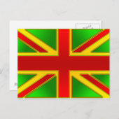 Carte Postale Drapeau britannique de Reggae Rasta Reggae (Devant / Derrière)