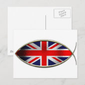 Carte Postale Drapeau britannique Ichthus (Devant / Derrière)