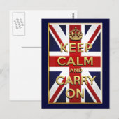 Carte Postale Drapeau britannique Keep Calm (Devant / Derrière)