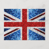 Carte Postale Drapeau britannique rouge bleu blanc scintille pai (Devant)