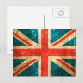 Carte Postale Drapeau britannique Vintage rayé et usé (Devant / Derrière)