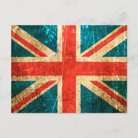 Carte Postale Drapeau britannique Vintage rayé et usé (Devant)