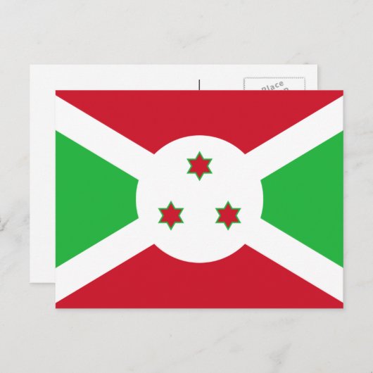 Carte Postale Drapeau burundais, Drapeau du Burundi (Devant / Derrière)