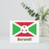 Carte Postale Drapeau Burundi avec nom (Debout devant)
