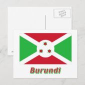 Carte Postale Drapeau Burundi avec nom (Devant / Derrière)
