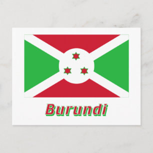 Carte Postale Drapeau Burundi avec nom
