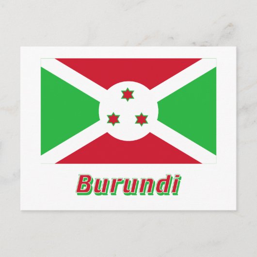 Carte Postale Drapeau Burundi avec nom (Devant)