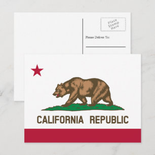 Carte Postale Drapeau californien, Drapeau de Californie