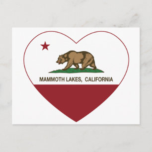 Carte Postale drapeau californien mammouths lacs coeur
