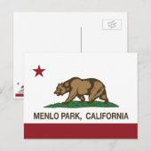 Carte Postale Drapeau californien Menlo Park (Devant / Derrière)