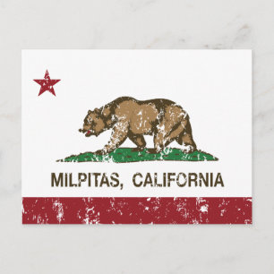 Carte Postale Drapeau californien Milpitas
