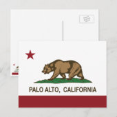 Carte Postale Drapeau californien Palo Alto (Devant / Derrière)