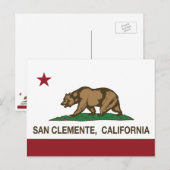 Carte Postale Drapeau californien San Clemente (Devant / Derrière)