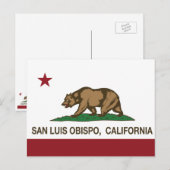 Carte Postale Drapeau californien San Luis Obispo (Devant / Derrière)