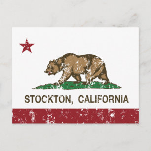 Carte Postale Drapeau californien Stockton