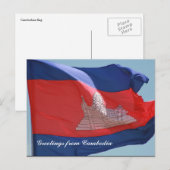 Carte Postale drapeau cambodgien (Devant / Derrière)