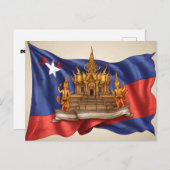 Carte Postale drapeau cambodgien (Devant / Derrière)