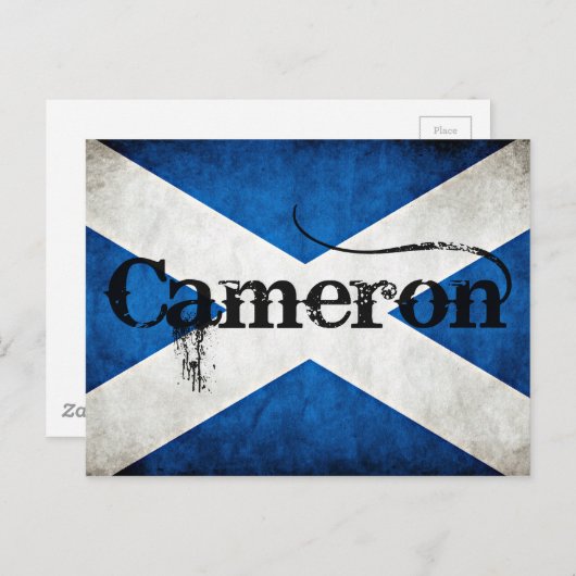 Carte Postale drapeau cameron grunge (Devant / Derrière)