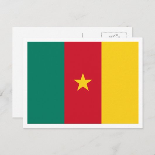 Carte Postale Drapeau camerounais, Drapeau du Cameroun (Devant / Derrière)