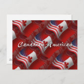 Carte Postale Drapeau canadien-américain (Devant / Derrière)