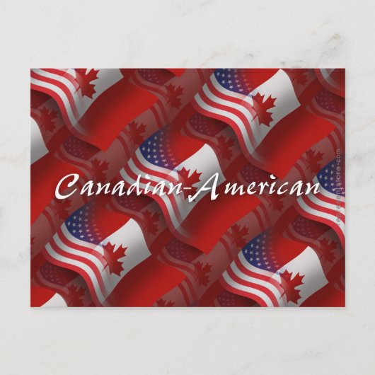Carte Postale Drapeau canadien-américain (Devant)