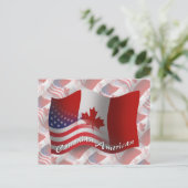 Carte Postale Drapeau canadien-américain (Debout devant)