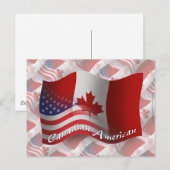 Carte Postale Drapeau canadien-américain (Devant / Derrière)