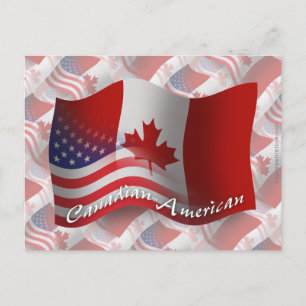 Carte Postale Drapeau canadien-américain