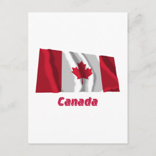 Carte Postale Drapeau canadien avec nom