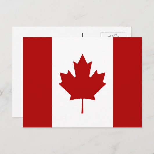 Carte Postale Drapeau canadien, drapeau du Canada (Devant / Derrière)